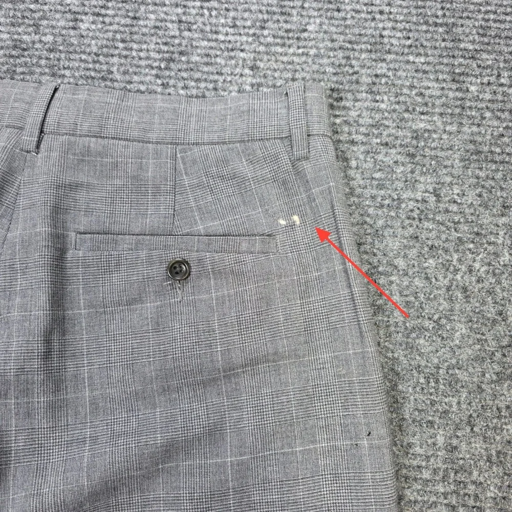 Banana Republic Glen Plaid Wool Dress Pants Men's 31x32 Gray Stretch Windowpane